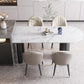 Modern Style Dining Table White Sintered Stone Dining Table with Metal Base for Kitchen 55.1"L x 31.5"W x 29.5"H Without Chairs Clearhalo 'Dining Tables & Seating' 'Dining Tables' 'dining_table' 'furn' 'furn_dining_table' 'Furniture' 'furniture_dining_table' 'Kitchen & Dining Furniture' 'kitchen' 'kitchen_dining_table' 4941326