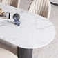 Modern Style Dining Table White Sintered Stone Dining Table with Metal Base for Kitchen Clearhalo 'Dining Tables & Seating' 'Dining Tables' 'dining_table' 'furn' 'furn_dining_table' 'Furniture' 'furniture_dining_table' 'Kitchen & Dining Furniture' 'kitchen' 'kitchen_dining_table' 4941331