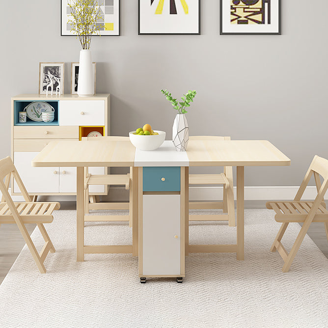 Mid-Century Dining Table Rectangle Wooden Dining Table with Trestle Base Natural 63"L x 31.5"W x 29.5"H Without Chairs Clearhalo 'Dining Tables & Seating' 'Dining Tables' 'dining_table' 'furn' 'furn_dining_table' 'Furniture' 'furniture_dining_table' 'Kitchen & Dining Furniture' 'kitchen' 'kitchen_dining_table' 4941344