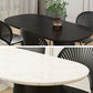 Simplicity Style Furniture Oval Double Pedestal Dining Site Table for Dining Room Clearhalo 'Dining Tables & Seating' 'Dining Tables' 'dining_table' 'furn' 'furn_dining_table' 'Furniture' 'furniture_dining_table' 'Kitchen & Dining Furniture' 'kitchen' 'kitchen_dining_table' 4941377