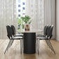 Simplicity Style Furniture Oval Double Pedestal Dining Site Table for Dining Room Clearhalo 'Dining Tables & Seating' 'Dining Tables' 'dining_table' 'furn' 'furn_dining_table' 'Furniture' 'furniture_dining_table' 'Kitchen & Dining Furniture' 'kitchen' 'kitchen_dining_table' 4941381