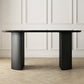 Simplicity Style Furniture Oval Double Pedestal Dining Site Table for Dining Room Clearhalo 'Dining Tables & Seating' 'Dining Tables' 'dining_table' 'furn' 'furn_dining_table' 'Furniture' 'furniture_dining_table' 'Kitchen & Dining Furniture' 'kitchen' 'kitchen_dining_table' 4941382