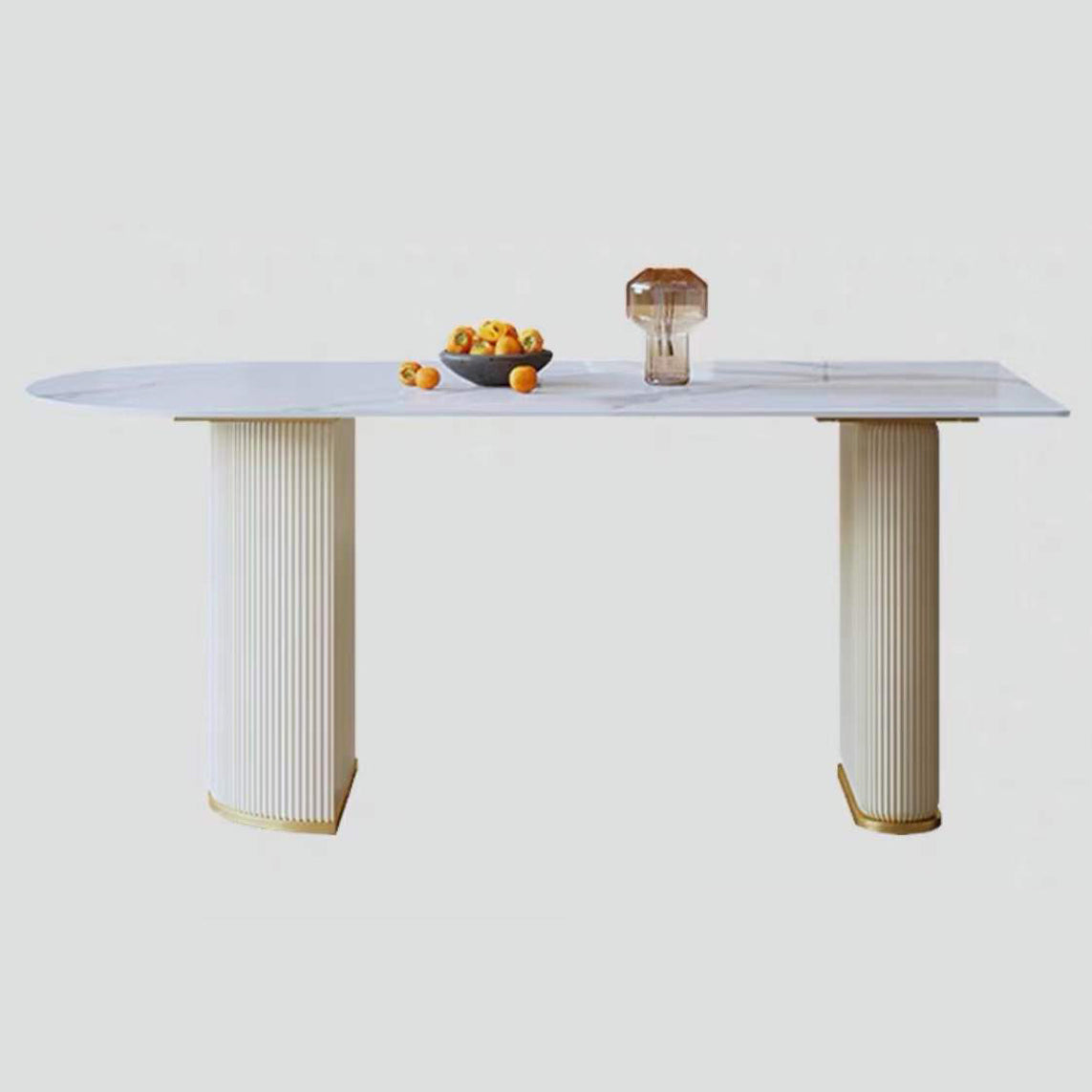 Traditional Luxury Dining Table White Sintered Stone Dining Table for Kitchen Clearhalo 'Dining Tables & Seating' 'Dining Tables' 'dining_table' 'furn' 'furn_dining_table' 'Furniture' 'furniture_dining_table' 'Kitchen & Dining Furniture' 'kitchen' 'kitchen_dining_table' 4941391