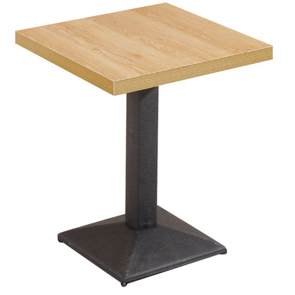 Industrial Wooden Table for Restaurant Dining Table with Pedestal Base in Black Square Natural Without Chairs Clearhalo 'Dining Tables & Seating' 'Dining Tables' 'dining_table' 'furn' 'furn_dining_table' 'Furniture' 'furniture_dining_table' 'Kitchen & Dining Furniture' 'kitchen' 'kitchen_dining_table' 4941401