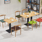 Industrial Wooden Table for Restaurant Dining Table with Pedestal Base in Black Clearhalo 'Dining Tables & Seating' 'Dining Tables' 'dining_table' 'furn' 'furn_dining_table' 'Furniture' 'furniture_dining_table' 'Kitchen & Dining Furniture' 'kitchen' 'kitchen_dining_table' 4941403