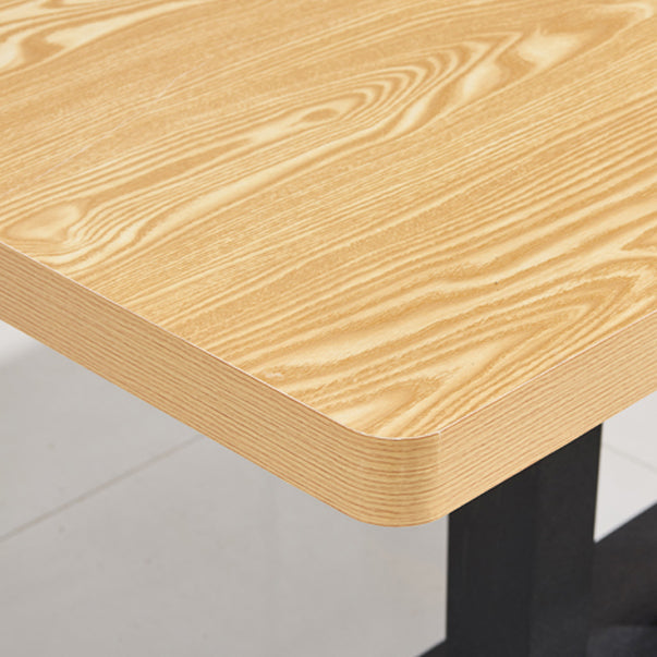 Industrial Wooden Table for Restaurant Dining Table with Pedestal Base in Black Clearhalo 'Dining Tables & Seating' 'Dining Tables' 'dining_table' 'furn' 'furn_dining_table' 'Furniture' 'furniture_dining_table' 'Kitchen & Dining Furniture' 'kitchen' 'kitchen_dining_table' 4941409