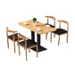 Industrial Wooden Table for Restaurant Dining Table with Pedestal Base in Black Clearhalo 'Dining Tables & Seating' 'Dining Tables' 'dining_table' 'furn' 'furn_dining_table' 'Furniture' 'furniture_dining_table' 'Kitchen & Dining Furniture' 'kitchen' 'kitchen_dining_table' 4941411