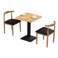Industrial Wooden Table for Restaurant Dining Table with Pedestal Base in Black Clearhalo 'Dining Tables & Seating' 'Dining Tables' 'dining_table' 'furn' 'furn_dining_table' 'Furniture' 'furniture_dining_table' 'Kitchen & Dining Furniture' 'kitchen' 'kitchen_dining_table' 4941412