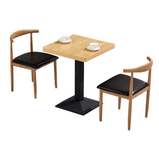 Industrial Wooden Table for Restaurant Dining Table with Pedestal Base in Black Clearhalo 'Dining Tables & Seating' 'Dining Tables' 'dining_table' 'furn' 'furn_dining_table' 'Furniture' 'furniture_dining_table' 'Kitchen & Dining Furniture' 'kitchen' 'kitchen_dining_table' 4941412