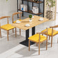 Industrial Wooden Table for Restaurant Dining Table with Pedestal Base in Black Clearhalo 'Dining Tables & Seating' 'Dining Tables' 'dining_table' 'furn' 'furn_dining_table' 'Furniture' 'furniture_dining_table' 'Kitchen & Dining Furniture' 'kitchen' 'kitchen_dining_table' 4941416