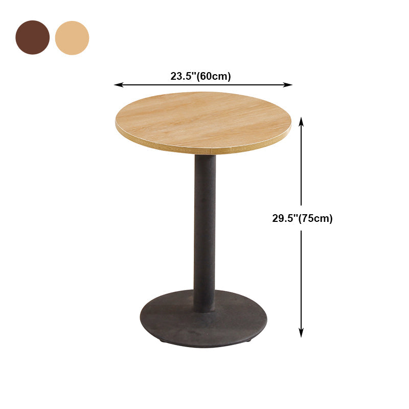 Industrial Wooden Table for Restaurant Dining Table with Pedestal Base in Black Clearhalo 'Dining Tables & Seating' 'Dining Tables' 'dining_table' 'furn' 'furn_dining_table' 'Furniture' 'furniture_dining_table' 'Kitchen & Dining Furniture' 'kitchen' 'kitchen_dining_table' 4941417
