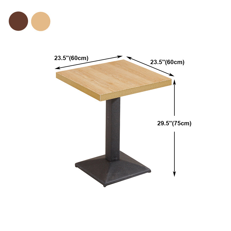 Industrial Wooden Table for Restaurant Dining Table with Pedestal Base in Black Clearhalo 'Dining Tables & Seating' 'Dining Tables' 'dining_table' 'furn' 'furn_dining_table' 'Furniture' 'furniture_dining_table' 'Kitchen & Dining Furniture' 'kitchen' 'kitchen_dining_table' 4941418