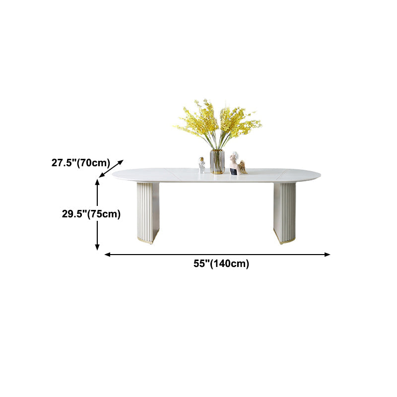 Contemporary White Standard Dining Table Irregular Sintered Stone Dining Table for Kitchen Clearhalo 'Dining Tables & Seating' 'Dining Tables' 'dining_table' 'furn' 'furn_dining_table' 'Furniture' 'furniture_dining_table' 'Kitchen & Dining Furniture' 'kitchen' 'kitchen_dining_table' 4941429