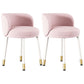 Scandinavian Upholstered Dining Chairs Armless Solid Back Chair Pink 2 Piece Set Clearhalo 'Dining Chairs' 'Dining Tables & Seating' 'dining_chair' 'furn' 'furn_dining_chair' 'Furniture' 'furniture_dining_chair' 'Kitchen & Dining Furniture' 4941435