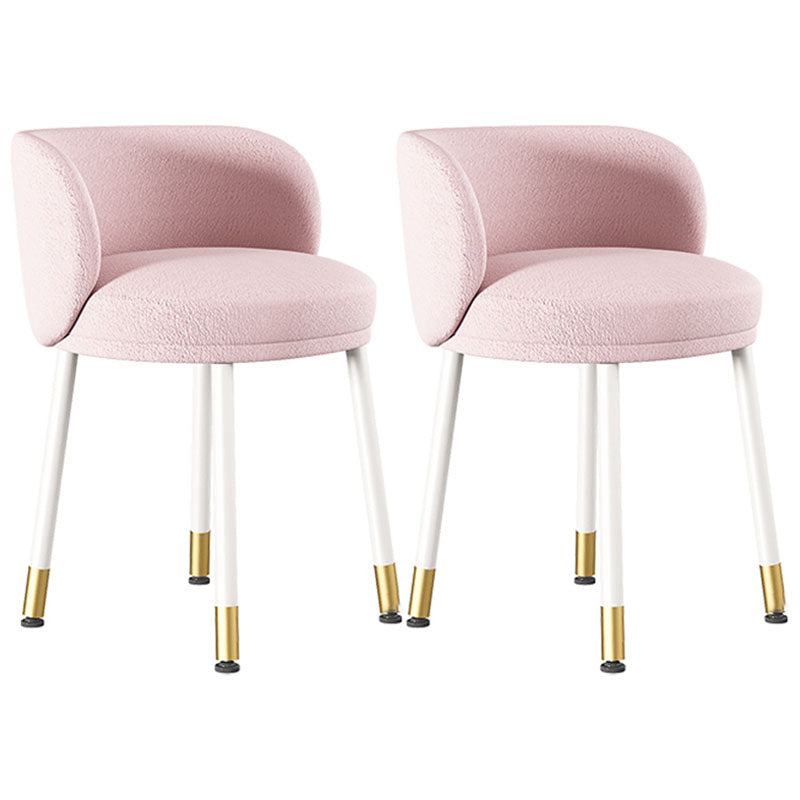 Scandinavian Upholstered Dining Chairs Armless Solid Back Chair Pink 2 Piece Set Clearhalo 'Dining Chairs' 'Dining Tables & Seating' 'dining_chair' 'furn' 'furn_dining_chair' 'Furniture' 'furniture_dining_chair' 'Kitchen & Dining Furniture' 4941435