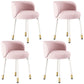 Scandinavian Upholstered Dining Chairs Armless Solid Back Chair Pink 4 Piece Set Clearhalo 'Dining Chairs' 'Dining Tables & Seating' 'dining_chair' 'furn' 'furn_dining_chair' 'Furniture' 'furniture_dining_chair' 'Kitchen & Dining Furniture' 4941438