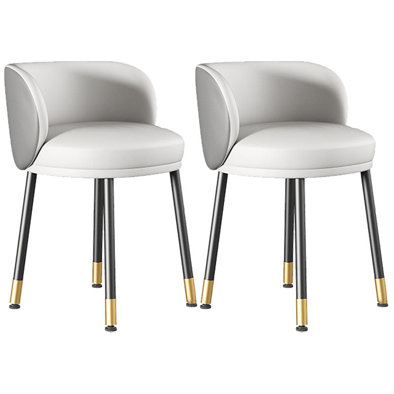 Scandinavian Upholstered Dining Chairs Armless Solid Back Chair Grey 2 Piece Set Clearhalo 'Dining Chairs' 'Dining Tables & Seating' 'dining_chair' 'furn' 'furn_dining_chair' 'Furniture' 'furniture_dining_chair' 'Kitchen & Dining Furniture' 4941441