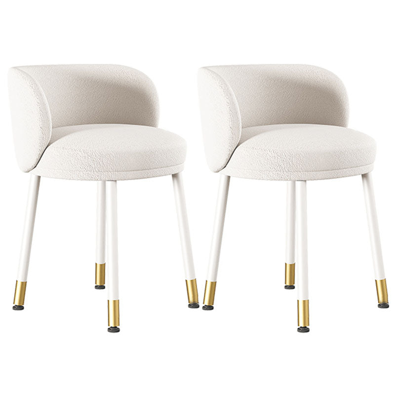 Scandinavian Upholstered Dining Chairs Armless Solid Back Chair White 2 Piece Set Clearhalo 'Dining Chairs' 'Dining Tables & Seating' 'dining_chair' 'furn' 'furn_dining_chair' 'Furniture' 'furniture_dining_chair' 'Kitchen & Dining Furniture' 4941447