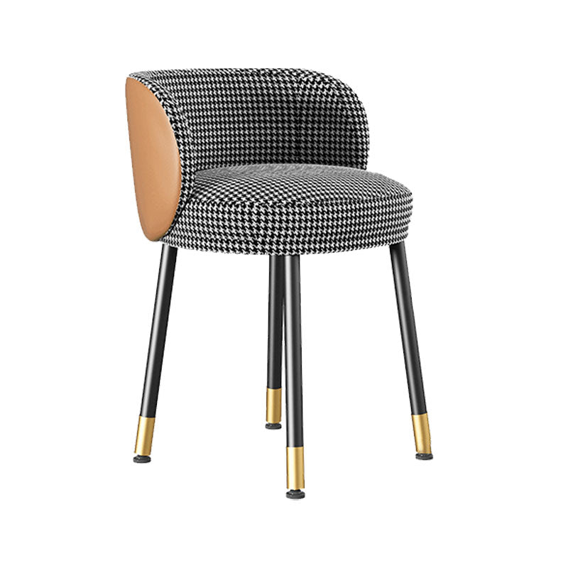 Scandinavian Upholstered Dining Chairs Armless Solid Back Chair Houndstooth pattern 1 Piece Clearhalo 'Dining Chairs' 'Dining Tables & Seating' 'dining_chair' 'furn' 'furn_dining_chair' 'Furniture' 'furniture_dining_chair' 'Kitchen & Dining Furniture' 4941451