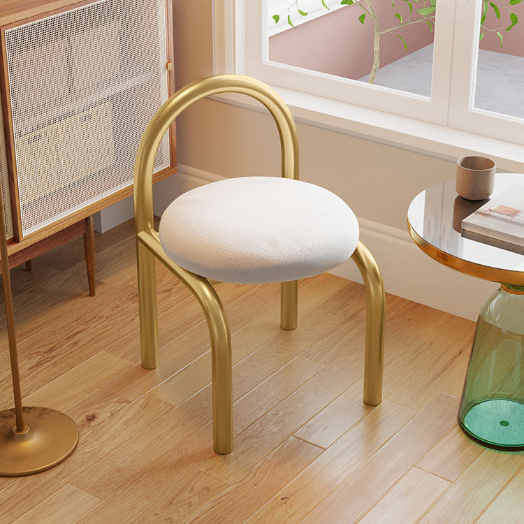 Nodic Style Linen Fabric Dining Chair Armless Open Back Chairs Brass Gold 1 Piece Clearhalo 'Dining Chairs' 'Dining Tables & Seating' 'dining_chair' 'furn' 'furn_dining_chair' 'Furniture' 'furniture_dining_chair' 'Kitchen & Dining Furniture' 4941459