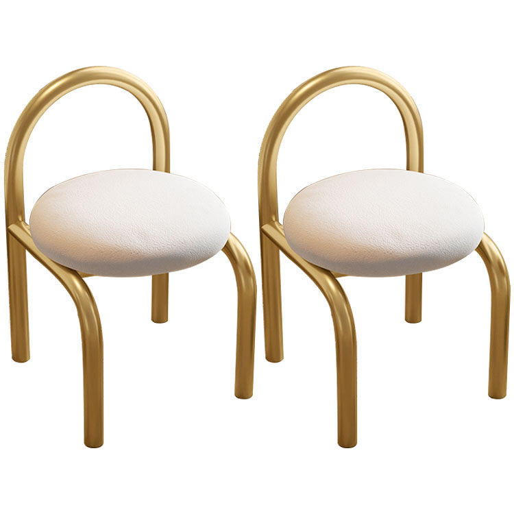 Nodic Style Linen Fabric Dining Chair Armless Open Back Chairs Brass Gold 2 Piece Set Clearhalo 'Dining Chairs' 'Dining Tables & Seating' 'dining_chair' 'furn' 'furn_dining_chair' 'Furniture' 'furniture_dining_chair' 'Kitchen & Dining Furniture' 4941460