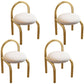 Nodic Style Linen Fabric Dining Chair Armless Open Back Chairs Brass Gold 4 Piece Set Clearhalo 'Dining Chairs' 'Dining Tables & Seating' 'dining_chair' 'furn' 'furn_dining_chair' 'Furniture' 'furniture_dining_chair' 'Kitchen & Dining Furniture' 4941463