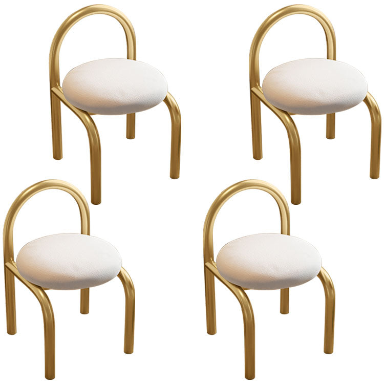 Nodic Style Linen Fabric Dining Chair Armless Open Back Chairs Brass Gold 4 Piece Set Clearhalo 'Dining Chairs' 'Dining Tables & Seating' 'dining_chair' 'furn' 'furn_dining_chair' 'Furniture' 'furniture_dining_chair' 'Kitchen & Dining Furniture' 4941463