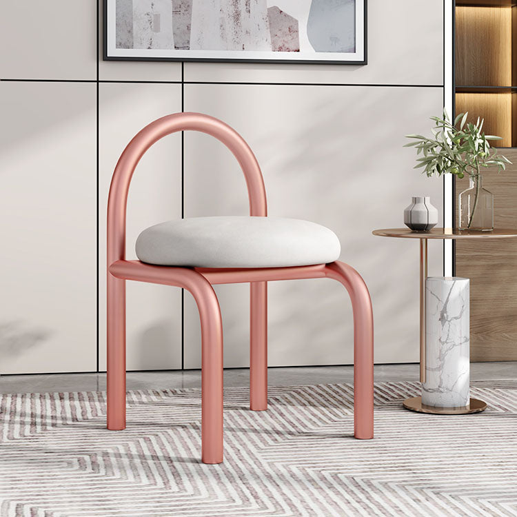 Nodic Style Linen Fabric Dining Chair Armless Open Back Chairs Rose Gold 1 Piece Clearhalo 'Dining Chairs' 'Dining Tables & Seating' 'dining_chair' 'furn' 'furn_dining_chair' 'Furniture' 'furniture_dining_chair' 'Kitchen & Dining Furniture' 4941465