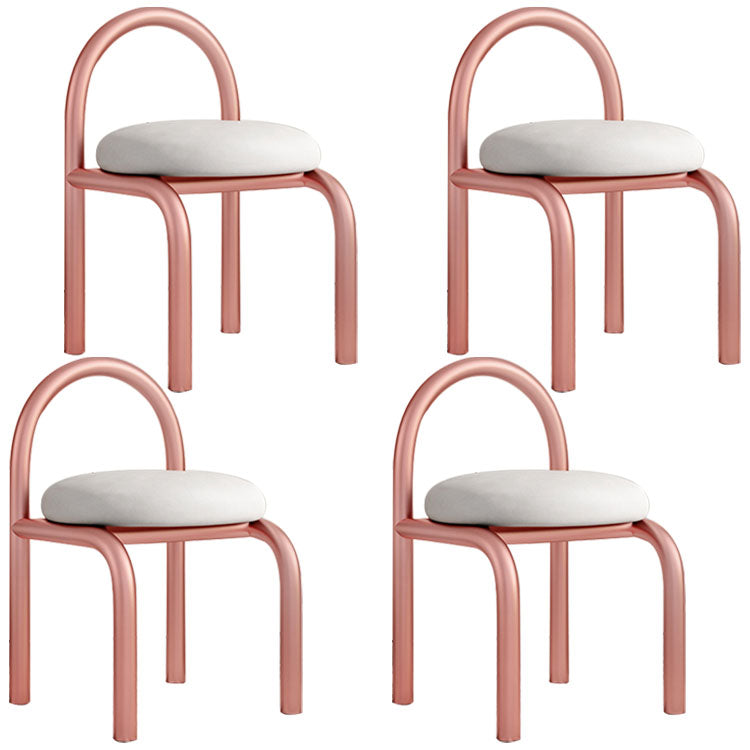 Nodic Style Linen Fabric Dining Chair Armless Open Back Chairs Rose Gold 4 Piece Set Clearhalo 'Dining Chairs' 'Dining Tables & Seating' 'dining_chair' 'furn' 'furn_dining_chair' 'Furniture' 'furniture_dining_chair' 'Kitchen & Dining Furniture' 4941468
