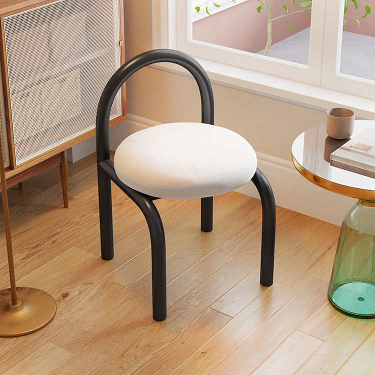 Nodic Style Linen Fabric Dining Chair Armless Open Back Chairs Black 1 Piece Clearhalo 'Dining Chairs' 'Dining Tables & Seating' 'dining_chair' 'furn' 'furn_dining_chair' 'Furniture' 'furniture_dining_chair' 'Kitchen & Dining Furniture' 4941470