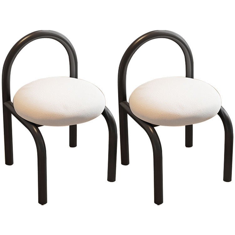 Nodic Style Linen Fabric Dining Chair Armless Open Back Chairs Black 2 Piece Set Clearhalo 'Dining Chairs' 'Dining Tables & Seating' 'dining_chair' 'furn' 'furn_dining_chair' 'Furniture' 'furniture_dining_chair' 'Kitchen & Dining Furniture' 4941473