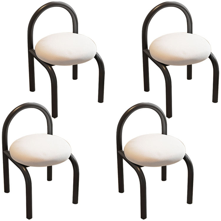 Nodic Style Linen Fabric Dining Chair Armless Open Back Chairs Black 4 Piece Set Clearhalo 'Dining Chairs' 'Dining Tables & Seating' 'dining_chair' 'furn' 'furn_dining_chair' 'Furniture' 'furniture_dining_chair' 'Kitchen & Dining Furniture' 4941474