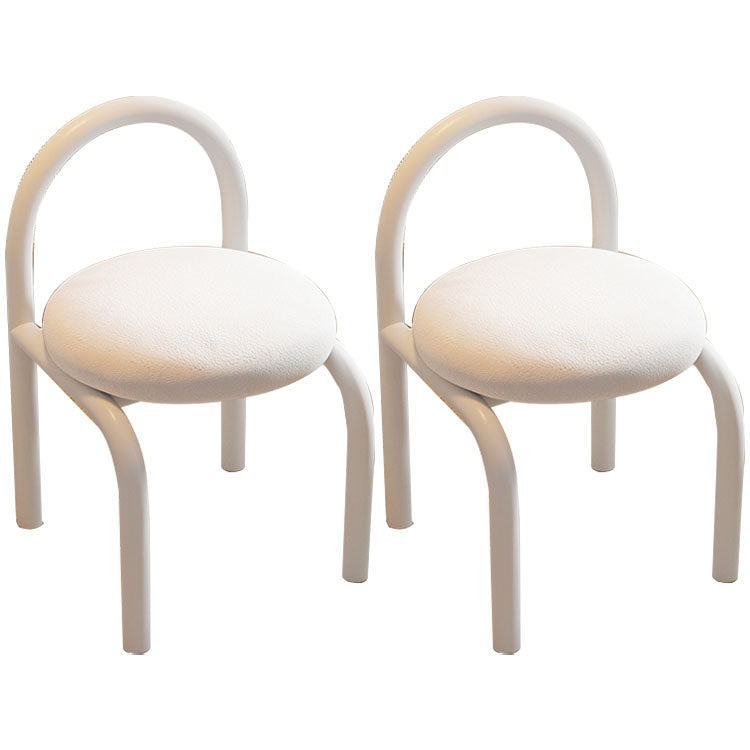 Nodic Style Linen Fabric Dining Chair Armless Open Back Chairs White 2 Piece Set Clearhalo 'Dining Chairs' 'Dining Tables & Seating' 'dining_chair' 'furn' 'furn_dining_chair' 'Furniture' 'furniture_dining_chair' 'Kitchen & Dining Furniture' 4941478