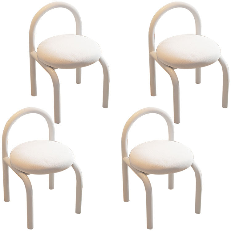 Nodic Style Linen Fabric Dining Chair Armless Open Back Chairs White 4 Piece Set Clearhalo 'Dining Chairs' 'Dining Tables & Seating' 'dining_chair' 'furn' 'furn_dining_chair' 'Furniture' 'furniture_dining_chair' 'Kitchen & Dining Furniture' 4941480