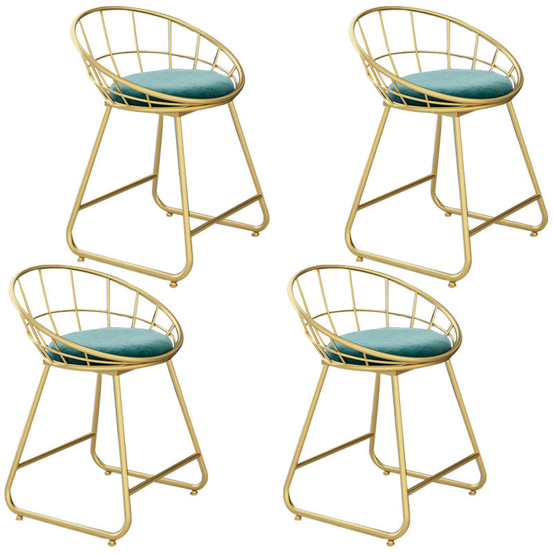 Nordic Design Upholstered Side Chairs Armless Open Back Chairs for Home Blackish Green 4 Piece Set Clearhalo 'Dining Chairs' 'Dining Tables & Seating' 'dining_chair' 'furn' 'furn_dining_chair' 'Furniture' 'furniture_dining_chair' 'Kitchen & Dining Furniture' 4941497