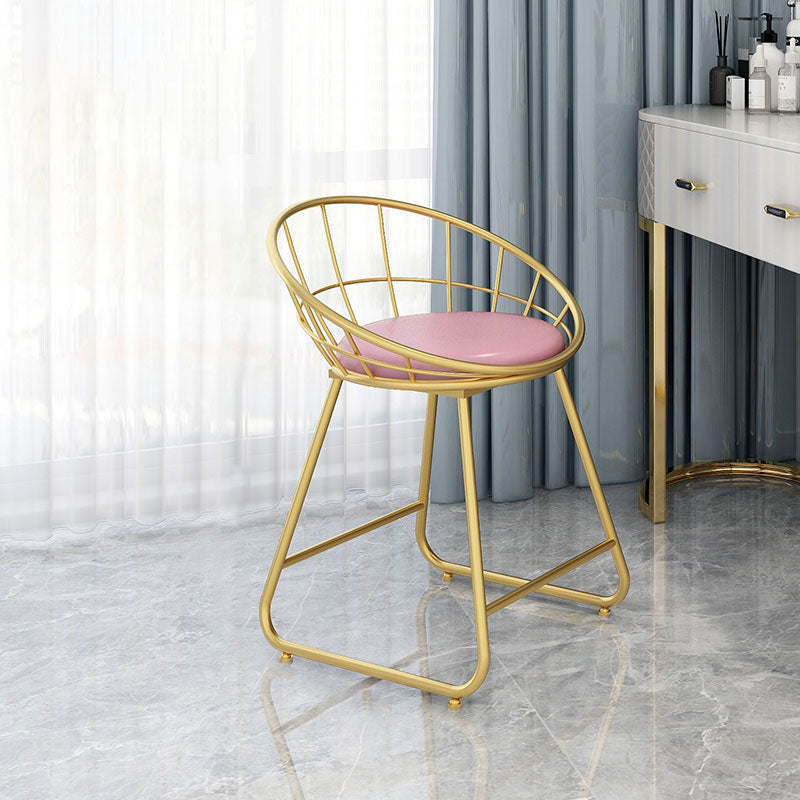 Nordic Design Upholstered Side Chairs Armless Open Back Chairs for Home Pink 1 Piece Clearhalo 'Dining Chairs' 'Dining Tables & Seating' 'dining_chair' 'furn' 'furn_dining_chair' 'Furniture' 'furniture_dining_chair' 'Kitchen & Dining Furniture' 4941498