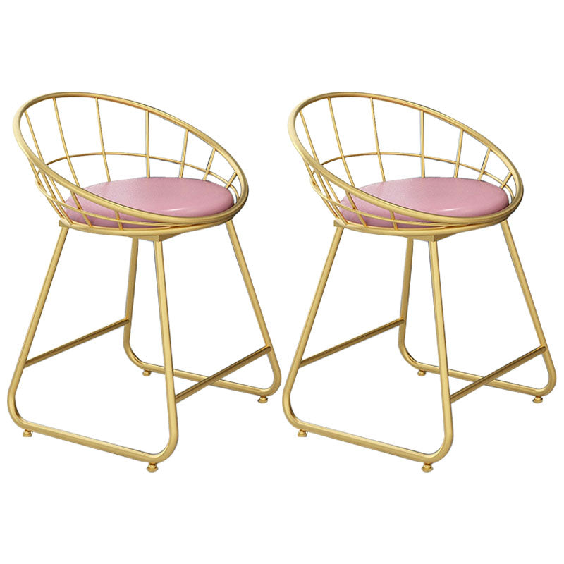Nordic Design Upholstered Side Chairs Armless Open Back Chairs for Home Pink 2 Piece Set Clearhalo 'Dining Chairs' 'Dining Tables & Seating' 'dining_chair' 'furn' 'furn_dining_chair' 'Furniture' 'furniture_dining_chair' 'Kitchen & Dining Furniture' 4941499