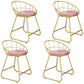 Nordic Design Upholstered Side Chairs Armless Open Back Chairs for Home Pink 4 Piece Set Clearhalo 'Dining Chairs' 'Dining Tables & Seating' 'dining_chair' 'furn' 'furn_dining_chair' 'Furniture' 'furniture_dining_chair' 'Kitchen & Dining Furniture' 4941500
