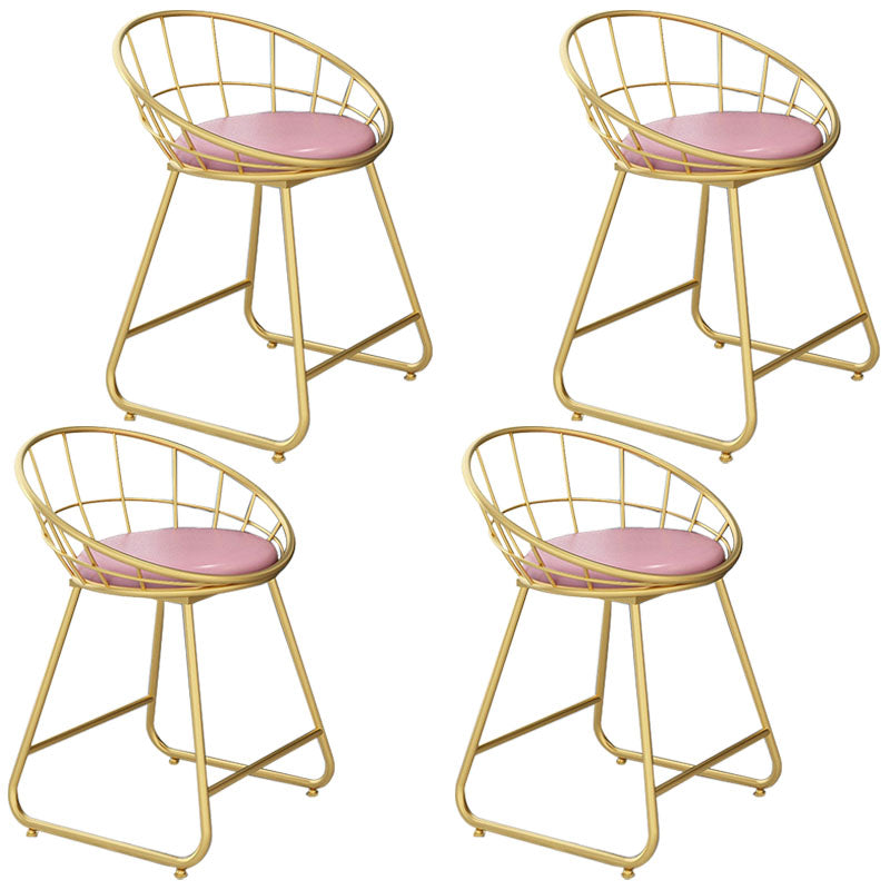 Nordic Design Upholstered Side Chairs Armless Open Back Chairs for Home Pink 4 Piece Set Clearhalo 'Dining Chairs' 'Dining Tables & Seating' 'dining_chair' 'furn' 'furn_dining_chair' 'Furniture' 'furniture_dining_chair' 'Kitchen & Dining Furniture' 4941500