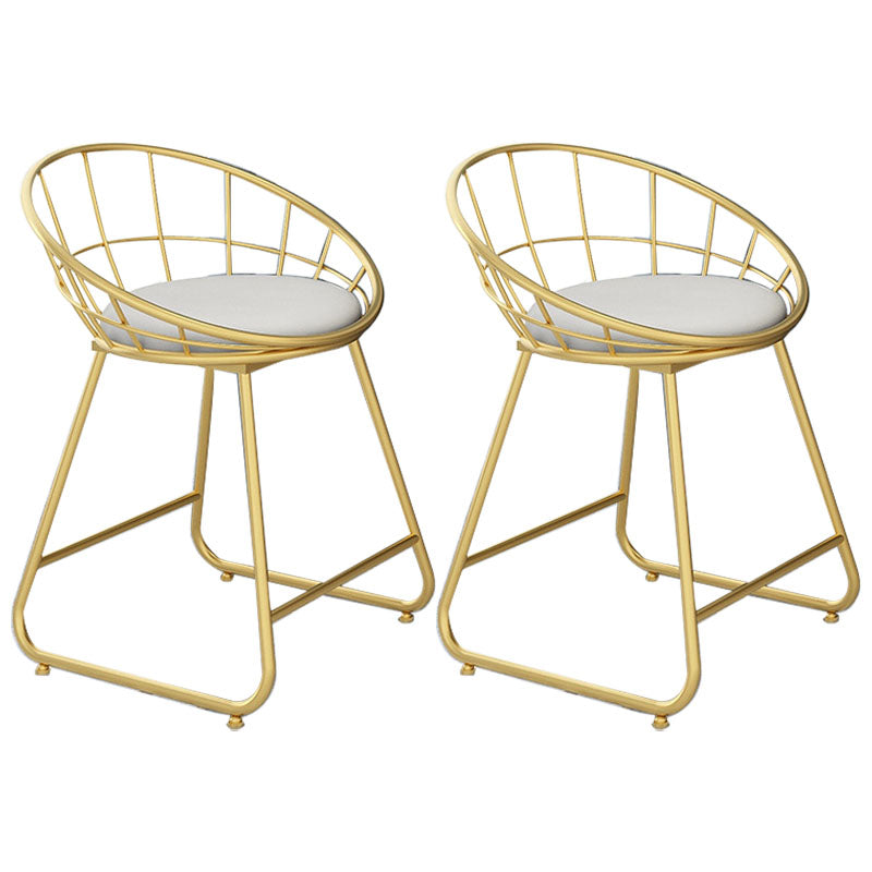 Nordic Design Upholstered Side Chairs Armless Open Back Chairs for Home White 2 Piece Set Clearhalo 'Dining Chairs' 'Dining Tables & Seating' 'dining_chair' 'furn' 'furn_dining_chair' 'Furniture' 'furniture_dining_chair' 'Kitchen & Dining Furniture' 4941502