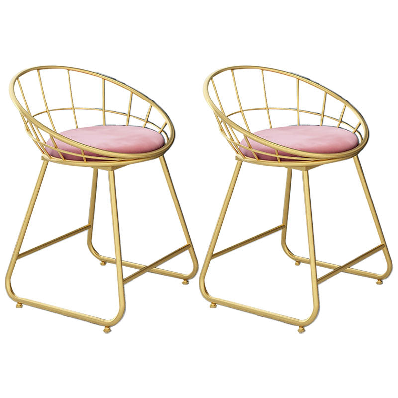 Nordic Design Upholstered Side Chairs Armless Open Back Chairs for Home Nude Pink 2 Piece Set Clearhalo 'Dining Chairs' 'Dining Tables & Seating' 'dining_chair' 'furn' 'furn_dining_chair' 'Furniture' 'furniture_dining_chair' 'Kitchen & Dining Furniture' 4941505
