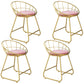 Nordic Design Upholstered Side Chairs Armless Open Back Chairs for Home Nude Pink 4 Piece Set Clearhalo 'Dining Chairs' 'Dining Tables & Seating' 'dining_chair' 'furn' 'furn_dining_chair' 'Furniture' 'furniture_dining_chair' 'Kitchen & Dining Furniture' 4941506