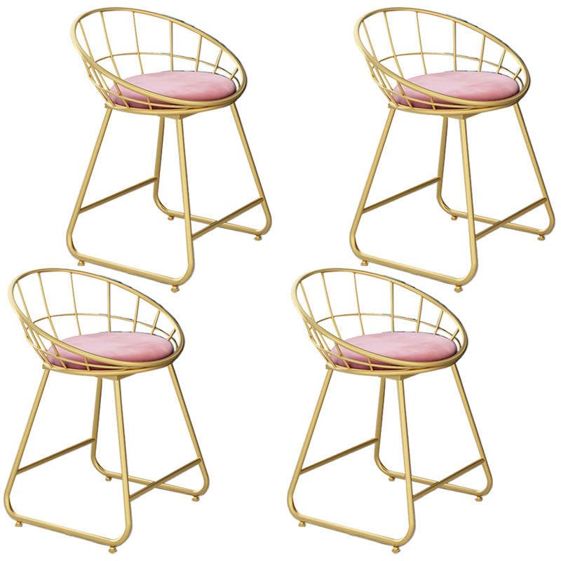 Nordic Design Upholstered Side Chairs Armless Open Back Chairs for Home Nude Pink 4 Piece Set Clearhalo 'Dining Chairs' 'Dining Tables & Seating' 'dining_chair' 'furn' 'furn_dining_chair' 'Furniture' 'furniture_dining_chair' 'Kitchen & Dining Furniture' 4941506