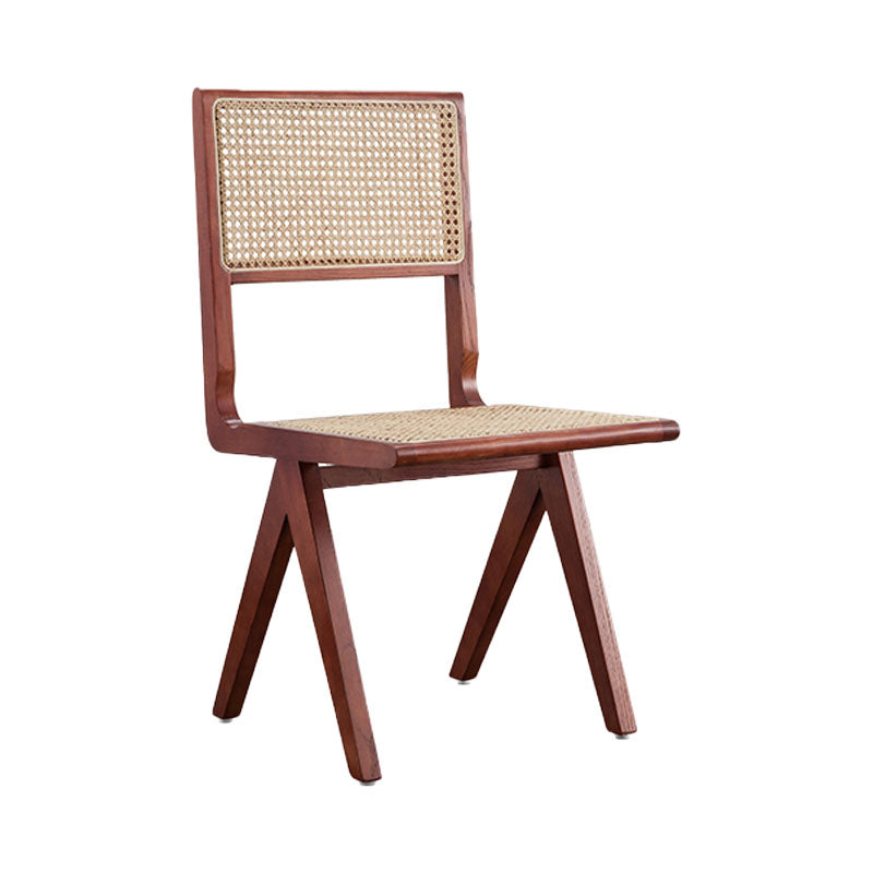 Modern Wicker Dining Chairs for Home Armless Open Back Dining Side Chair Red Brown 1 Piece Clearhalo 'Dining Chairs' 'Dining Tables & Seating' 'dining_chair' 'furn' 'furn_dining_chair' 'Furniture' 'furniture_dining_chair' 'Kitchen & Dining Furniture' 4941509