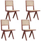 Modern Wicker Dining Chairs for Home Armless Open Back Dining Side Chair Red Brown 4 Piece Set Clearhalo 'Dining Chairs' 'Dining Tables & Seating' 'dining_chair' 'furn' 'furn_dining_chair' 'Furniture' 'furniture_dining_chair' 'Kitchen & Dining Furniture' 4941512