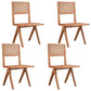 Modern Wicker Dining Chairs for Home Armless Open Back Dining Side Chair Brown 4 Piece Set Clearhalo 'Dining Chairs' 'Dining Tables & Seating' 'dining_chair' 'furn' 'furn_dining_chair' 'Furniture' 'furniture_dining_chair' 'Kitchen & Dining Furniture' 4941519
