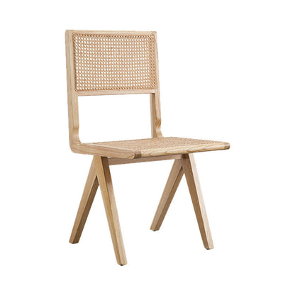 Modern Wicker Dining Chairs for Home Armless Open Back Dining Side Chair Wood 1 Piece Clearhalo 'Dining Chairs' 'Dining Tables & Seating' 'dining_chair' 'furn' 'furn_dining_chair' 'Furniture' 'furniture_dining_chair' 'Kitchen & Dining Furniture' 4941521