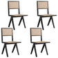 Modern Wicker Dining Chairs for Home Armless Open Back Dining Side Chair Black 4 Piece Set Clearhalo 'Dining Chairs' 'Dining Tables & Seating' 'dining_chair' 'furn' 'furn_dining_chair' 'Furniture' 'furniture_dining_chair' 'Kitchen & Dining Furniture' 4941528