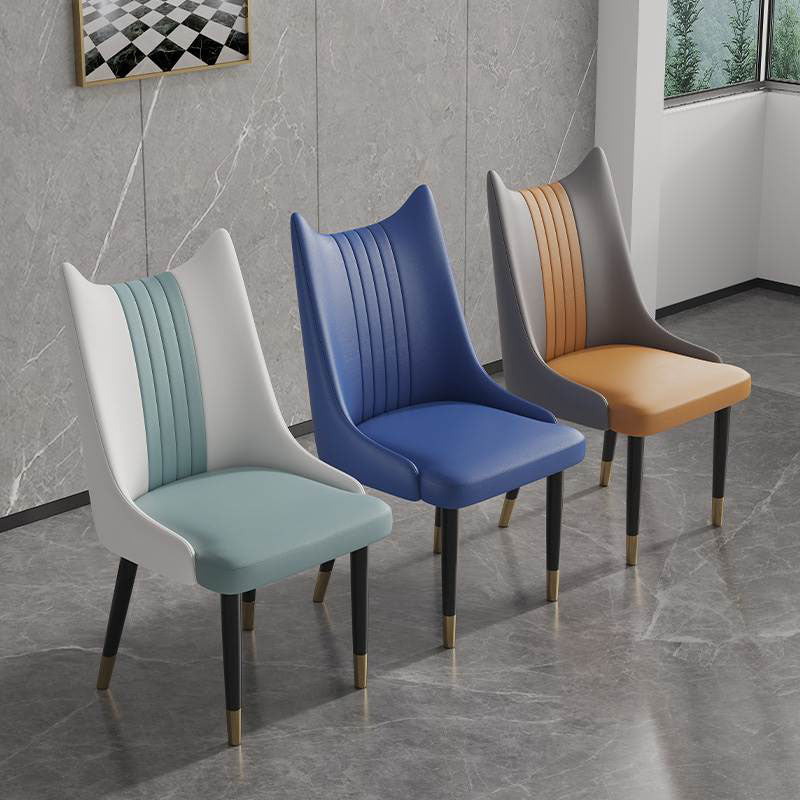 Scandinavian Faux Leather Side Chairs Armless Solid Back Chair Clearhalo 'Dining Chairs' 'Dining Tables & Seating' 'dining_chair' 'furn' 'furn_dining_chair' 'Furniture' 'furniture_dining_chair' 'Kitchen & Dining Furniture' 4941534