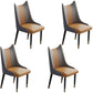 Scandinavian Faux Leather Side Chairs Armless Solid Back Chair Gray-Orange 4 Piece Set Clearhalo 'Dining Chairs' 'Dining Tables & Seating' 'dining_chair' 'furn' 'furn_dining_chair' 'Furniture' 'furniture_dining_chair' 'Kitchen & Dining Furniture' 4941535